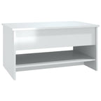 Tavolino da Salotto Bianco Lucido 80x50x40 cm Legno Multistrato