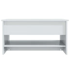 Tavolino da Salotto Bianco Lucido 80x50x40 cm Legno Multistrato