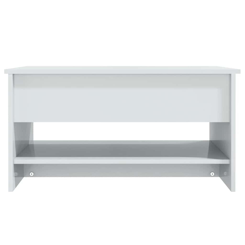 Tavolino da Salotto Bianco Lucido 80x50x40 cm Legno Multistrato