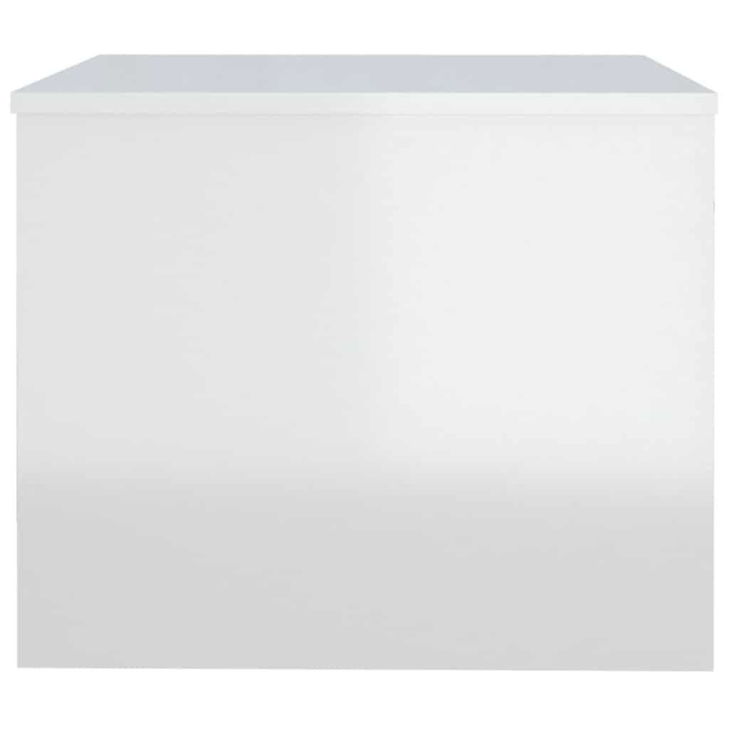 Tavolino da Salotto Bianco Lucido 80x50x40 cm Legno Multistrato