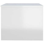 Tavolino da Salotto Bianco Lucido 80x50x40 cm Legno Multistrato