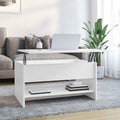Tavolino da Salotto Bianco Lucido 80x50x40 cm Legno Multistrato