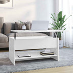 Tavolino da Salotto Bianco Lucido 80x50x40 cm Legno Multistrato