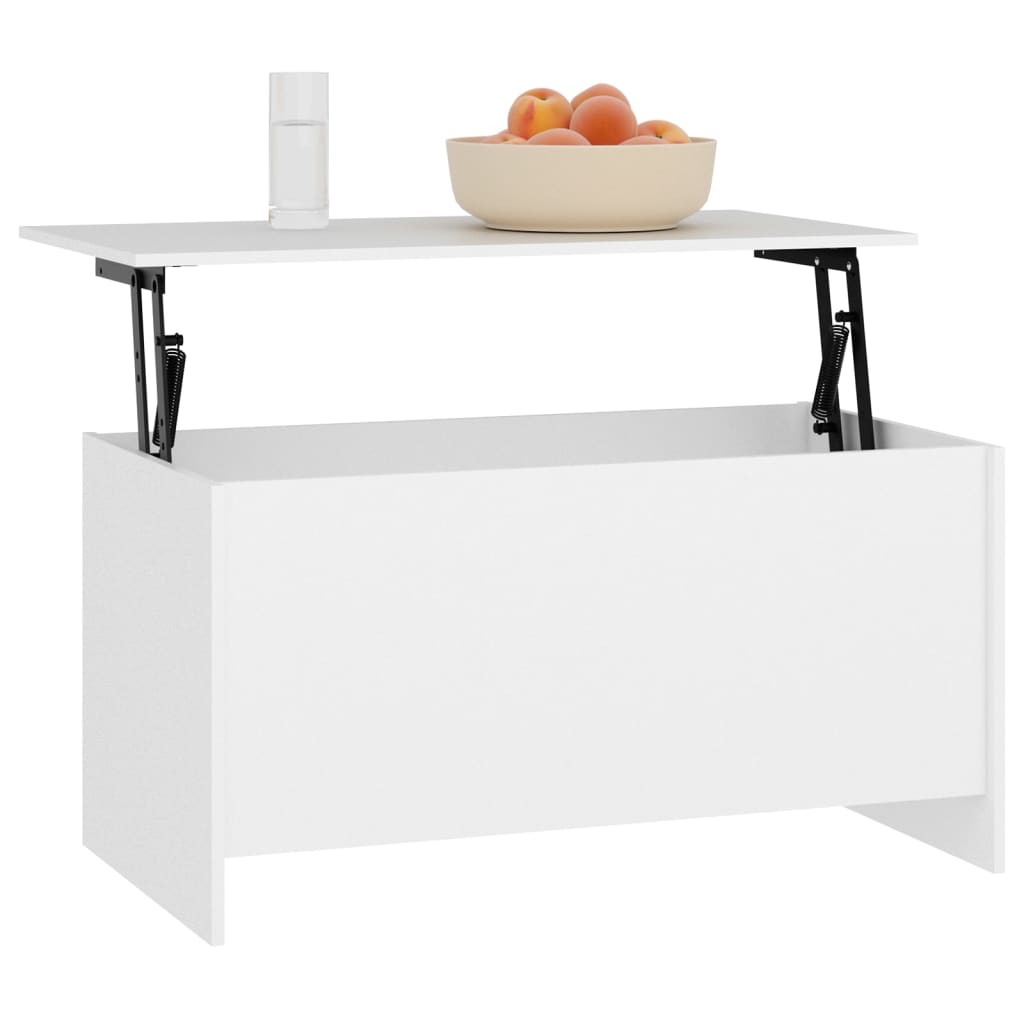 Tavolino da Salotto Bianco 102x55,5x52,5 cm Legno Multistrato