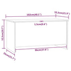 Tavolino da Salotto Nero 102x55,5x52,5 cm in Legno Multistrato