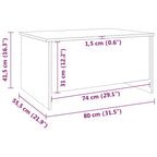 Tavolino Salotto Rovere Sonoma 80x55,5x41,5cm Legno Multistrato