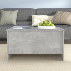 Tavolino Grigio Cemento 80x55,5x41,5 cm in Legno Multistrato