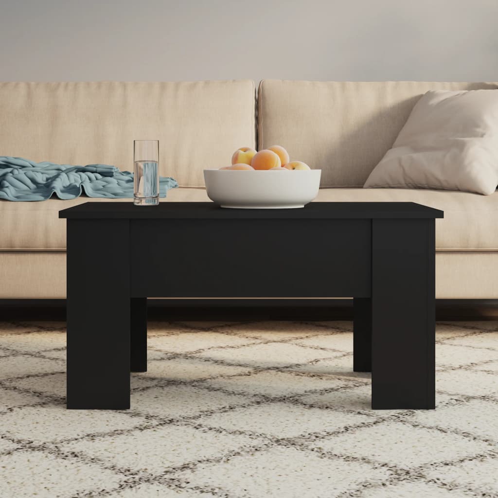 Tavolino da Salotto Nero 79x49x41 cm in Legno Multistrato