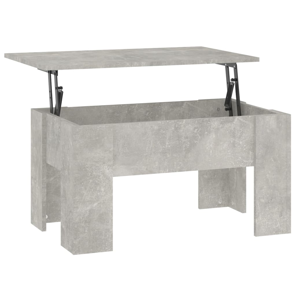 Tavolino da Salotto Grigio Cemento 79x49x41cm Legno Multistrato