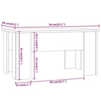 Tavolino da Salotto Grigio Cemento 79x49x41cm Legno Multistrato