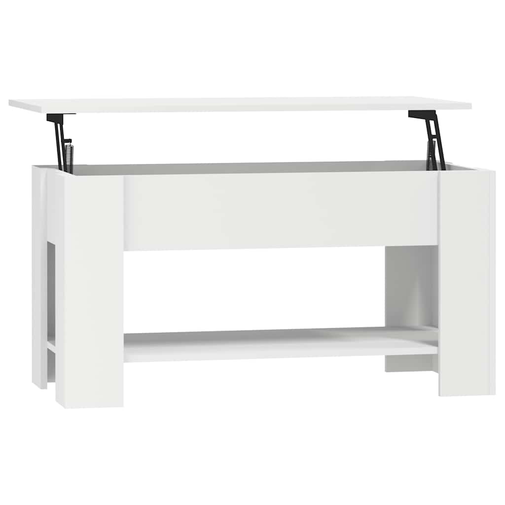 Tavolino da Salotto Bianco 101x49x52 cm in Legno Multistrato