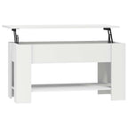 Tavolino da Salotto Bianco 101x49x52 cm in Legno Multistrato