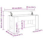 Tavolino da Salotto Rovere Sonoma 101x49x52cm Legno Multistrato