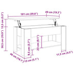 Tavolino Salotto Grigio Cemento 101x49x52 cm Legno Multistrato