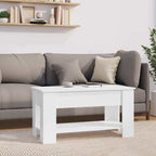 Tavolino Salotto Bianco Lucido 101x49x52 cm Legno Multistrato