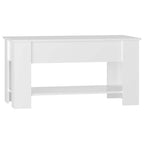 Tavolino Salotto Bianco Lucido 101x49x52 cm Legno Multistrato