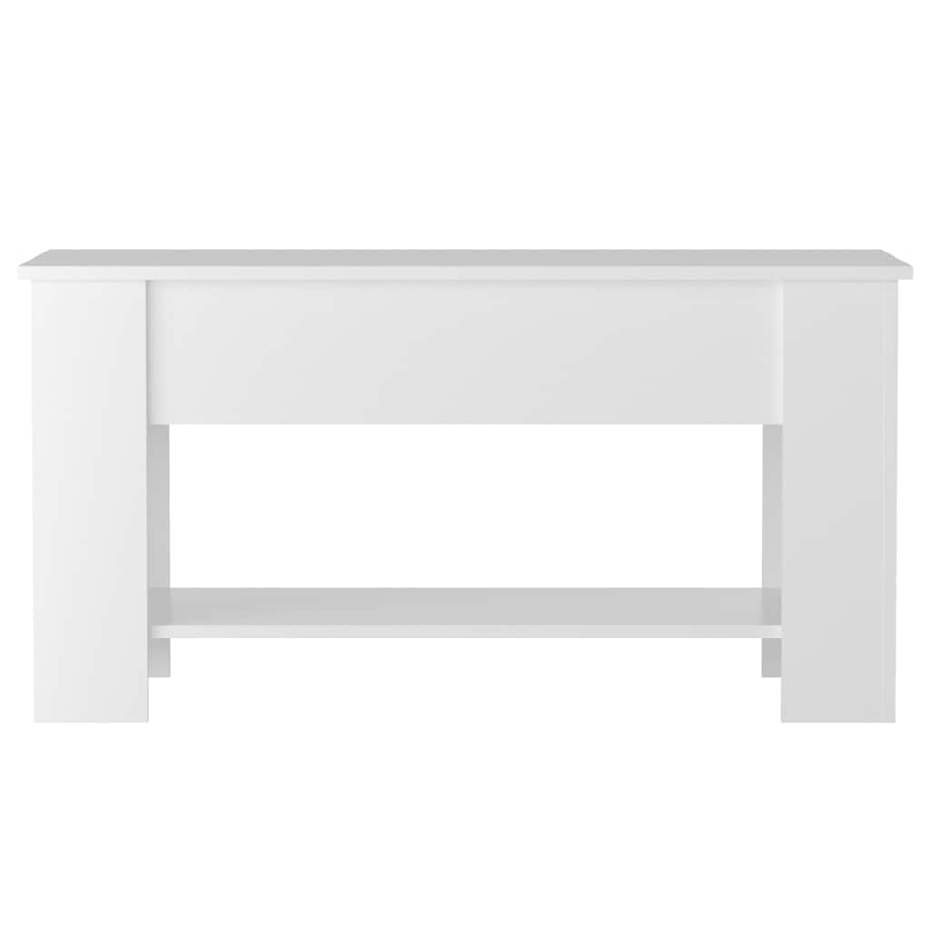 Tavolino Salotto Bianco Lucido 101x49x52 cm Legno Multistrato