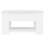 Tavolino da Salotto Bianco 79x49x41 cm in Legno Multistrato