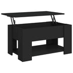 Tavolino da Salotto Nero 79x49x41 cm in Legno Multistrato