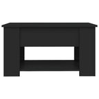 Tavolino da Salotto Nero 79x49x41 cm in Legno Multistrato