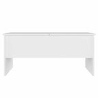 Tavolino da Salotto Bianco 102x50,5x46,5cm in Legno Multistrato