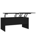 Tavolino da Salotto Nero 102x50,5x46,5 cm in Legno Multistrato