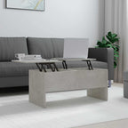 Tavolino Grigio Cemento 102x50,5x46,5 cm in Legno Multistrato