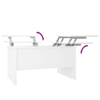 Tavolino da Salotto Bianco 80x50x42,5 cm in Legno Multistrato