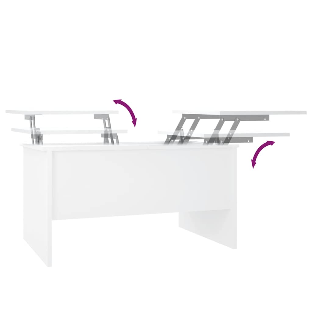 Tavolino da Salotto Bianco 80x50x42,5 cm in Legno Multistrato