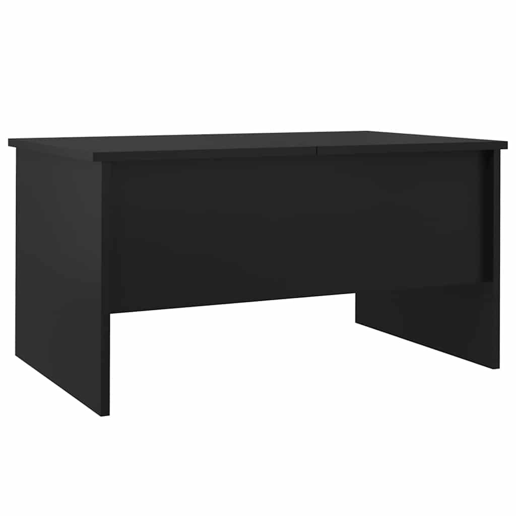 Tavolino da Salotto Nero 80x50x42,5 cm in Legno Multistrato
