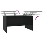 Tavolino da Salotto Nero 80x50x42,5 cm in Legno Multistrato