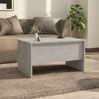 Tavolino Salotto Grigio Cemento 80x50x42,5 cm Legno Multistrato