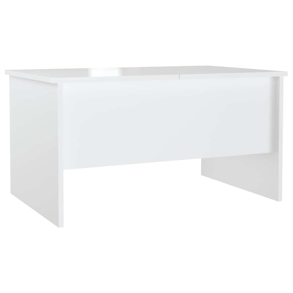 Tavolino Salotto Bianco Lucido 80x50x42,5 cm Legno Multistrato