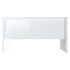 Tavolino Salotto Bianco Lucido 80x50x42,5 cm Legno Multistrato
