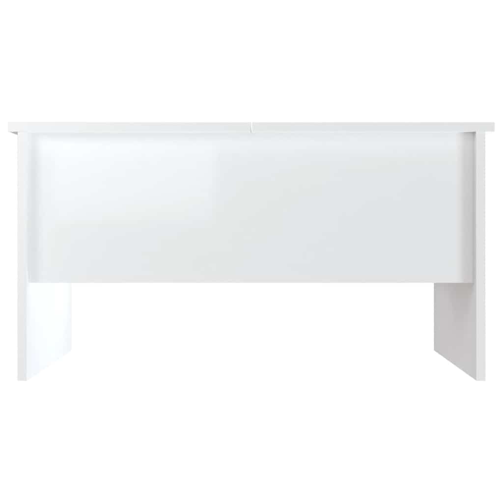 Tavolino Salotto Bianco Lucido 80x50x42,5 cm Legno Multistrato