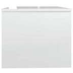Tavolino Salotto Bianco Lucido 80x50x42,5 cm Legno Multistrato