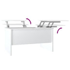 Tavolino Salotto Bianco Lucido 80x50x42,5 cm Legno Multistrato