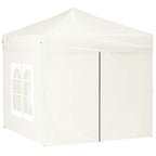 Tenda per Feste Pieghevole con Pareti Laterali Crema 2x2 m