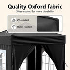 Tenda per Feste Pieghevole con Pareti Laterali Nero 2x2 m
