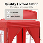 Tenda per Feste Pieghevole con Pareti Laterali Rosso 2x2 m