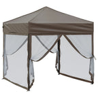 Tenda per Feste Pieghevole con Pareti Laterali Tortora 2x2 m