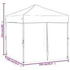 Tenda per Feste Pieghevole con Pareti Laterali Tortora 2x2 m