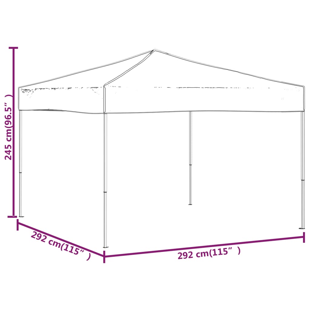 Tenda per Feste Pieghevole Nera 3x3 m