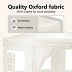 Tenda per Feste Pieghevole con Pareti Laterali Crema 3x3 m