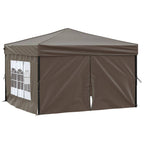 Tenda per Feste Pieghevole con Pareti Laterali Tortora 3x3 m