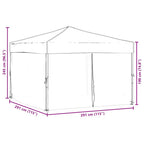 Tenda per Feste Pieghevole con Pareti Laterali Tortora 3x3 m