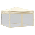 Tenda per Feste Pieghevole con Pareti Laterali Crema 3x3 m