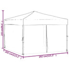 Tenda per Feste Pieghevole con Pareti Laterali Bianco 3x3 m
