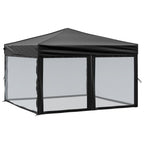 Tenda per Feste Pieghevole con Pareti Laterali Nero 3x3 m