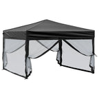 Tenda per Feste Pieghevole con Pareti Laterali Nero 3x3 m